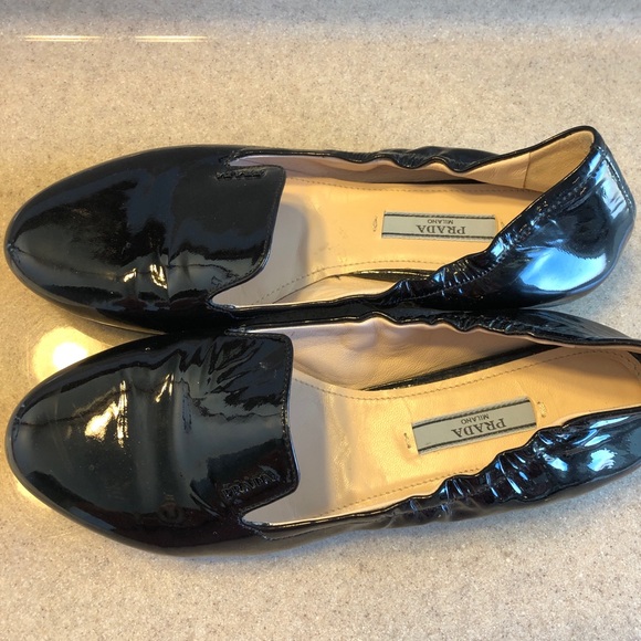 Prada Shoes - Prada patent leather driving loafer black 7 37
